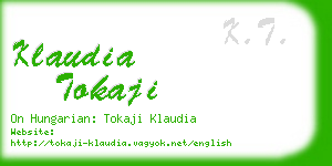 klaudia tokaji business card